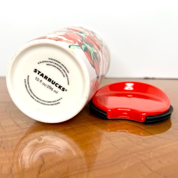 Starbucks Dining 25 Starbucks Ceramic Travel Mug With Lid Floral